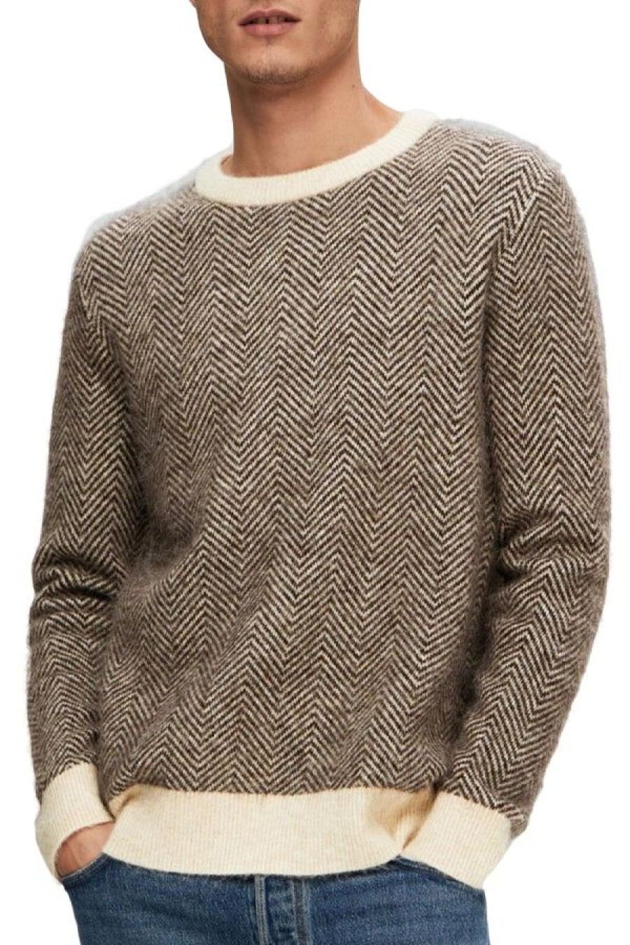 Abbigliamento SELECTED | Slhrai Ls Knit Crew Neck Chocolate Torte