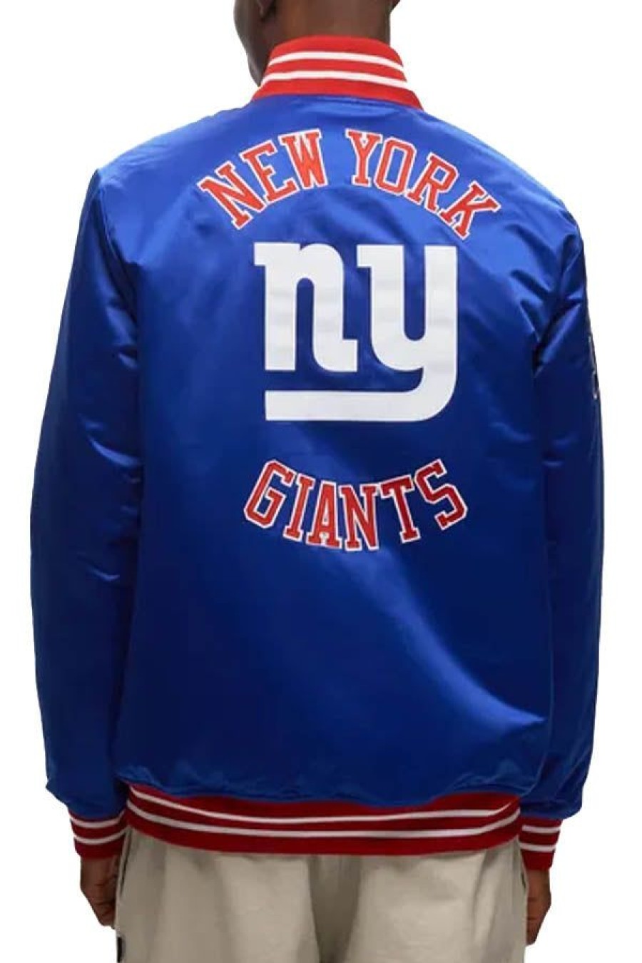 Abbigliamento MITCHELL & NESS | Nfl Heavyweight Satin Jacket New York Giants Royal