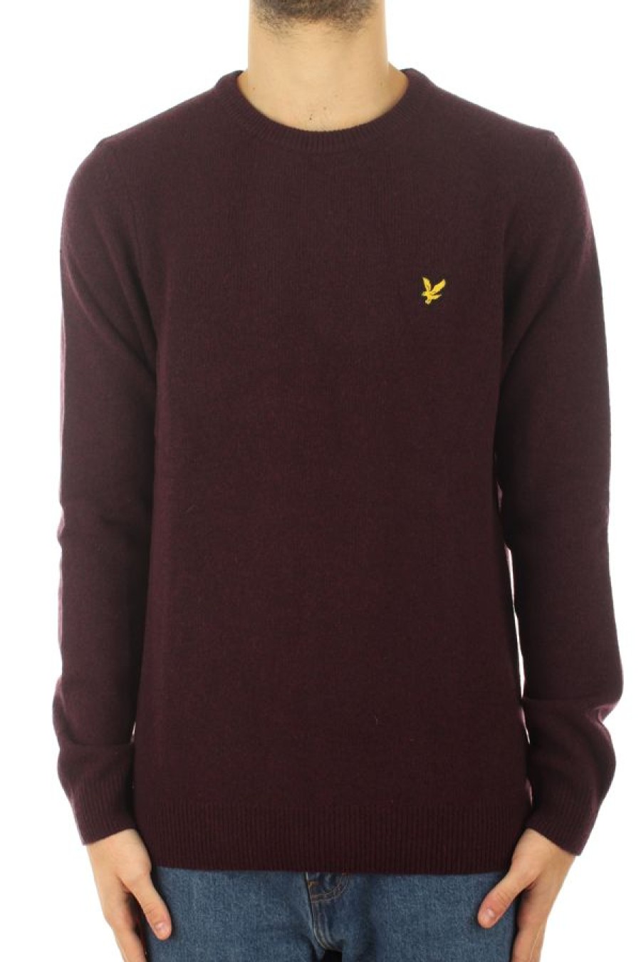 Abbigliamento LYLE & SCOTT | Crew Neck Lambswool Blend Jumper Burgundy Marl