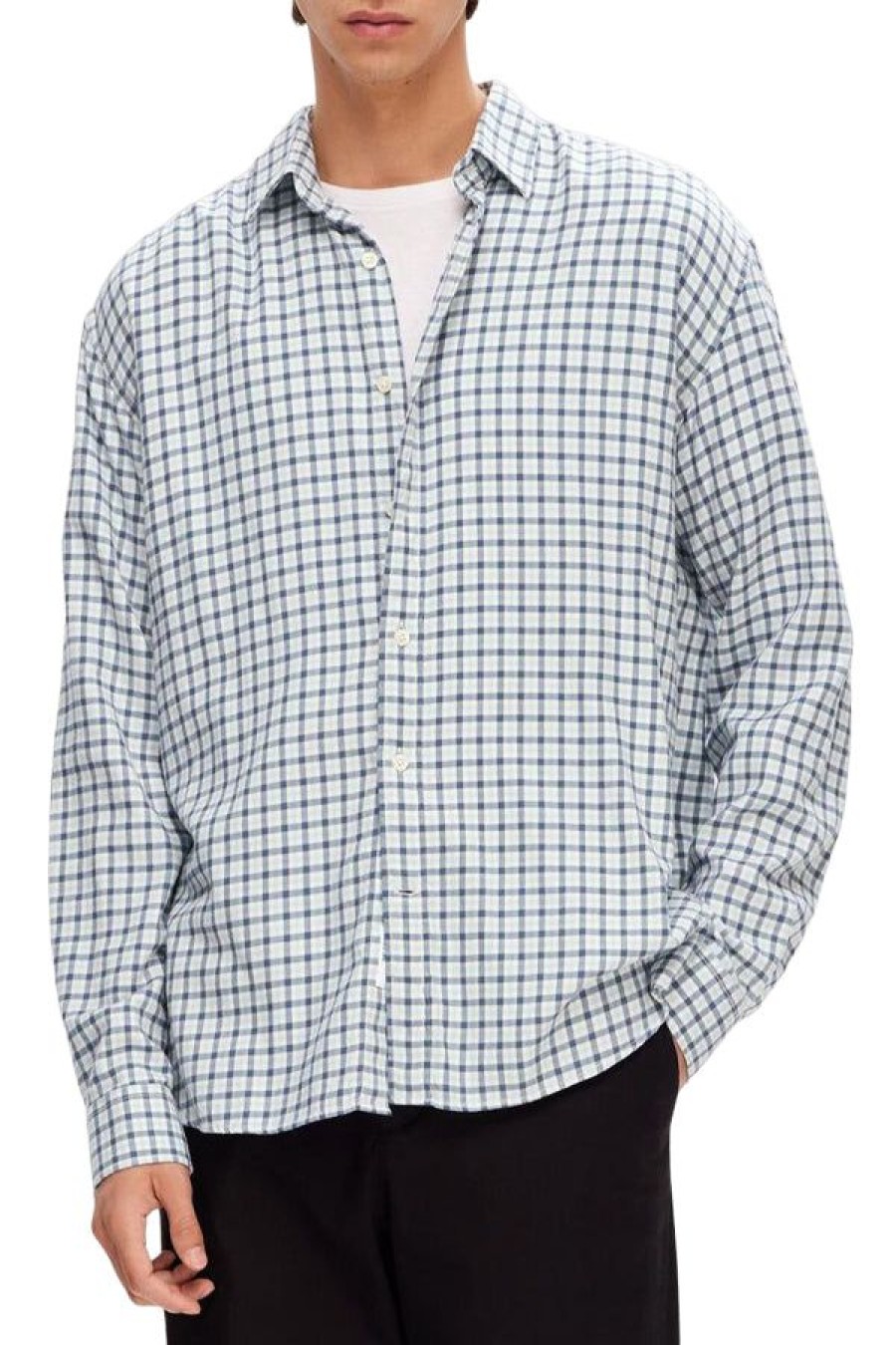 Abbigliamento SELECTED | Slhregowen-Mini Check Shirt Cashmere Blue