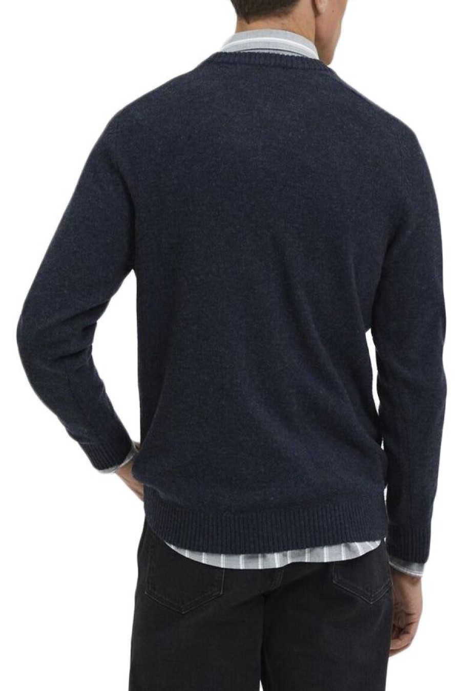 Abbigliamento SELECTED | Slhnewcoban Lambs Wool Crew Neck Dark Sapphire