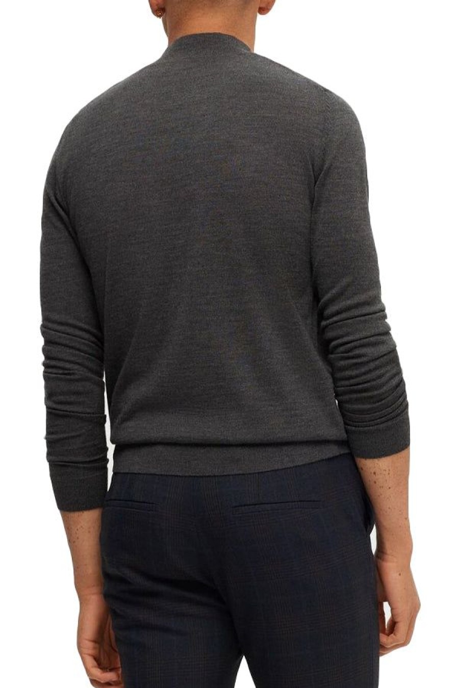 Abbigliamento SELECTED | Slhtown Merino Coolmax Knit Mock Medium Grey Melange