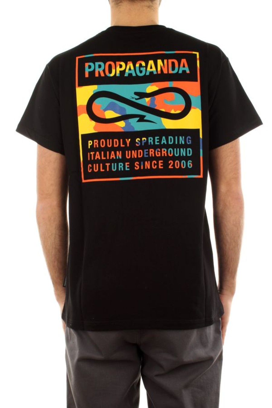 Abbigliamento PROPAGANDA | T-Shirt Label Classic Camo Nero