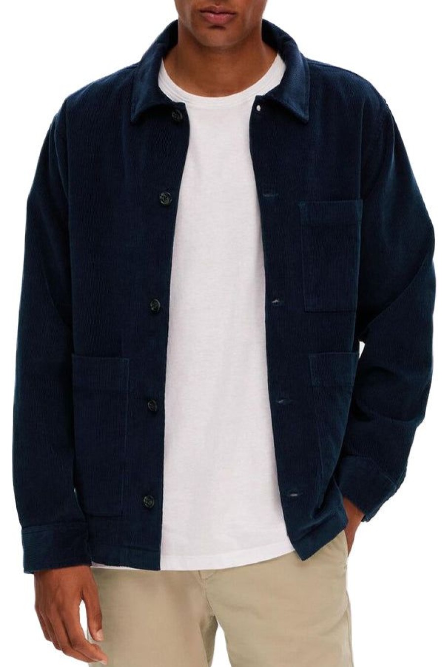 Abbigliamento SELECTED | Slhloosetony-Cord Overshirt Navy Blazer