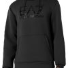 Abbigliamento EA7 | Felpa Con Cappuccio Logo Series In Tessuto Tecnico Stretch Black