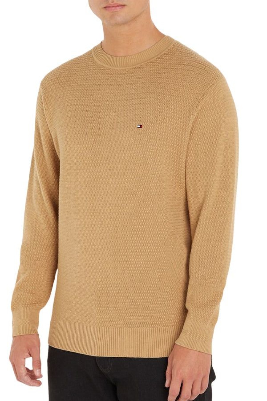 Abbigliamento TOMMY HILFIGER | Interlaced Structure Crew Neck Classic Khaki