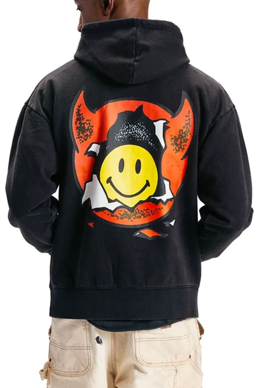 Abbigliamento MARKET | Smiley Inner Peace Pullover Hoodie Washed Black