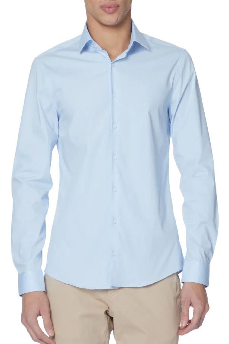 Abbigliamento CALVIN KLEIN | Poplin Stretch Slim Shirt Calm Blue