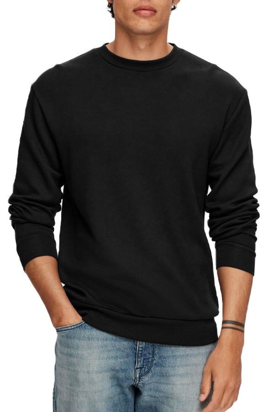 Abbigliamento SELECTED | Slhemanuel Soft Crew Neck Sweat Black