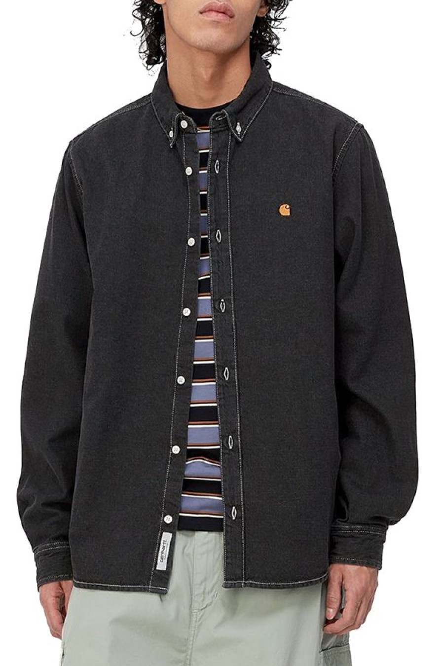 Abbigliamento CARHARTT WIP | L/S Weldon Shirt Black /Stone Washed