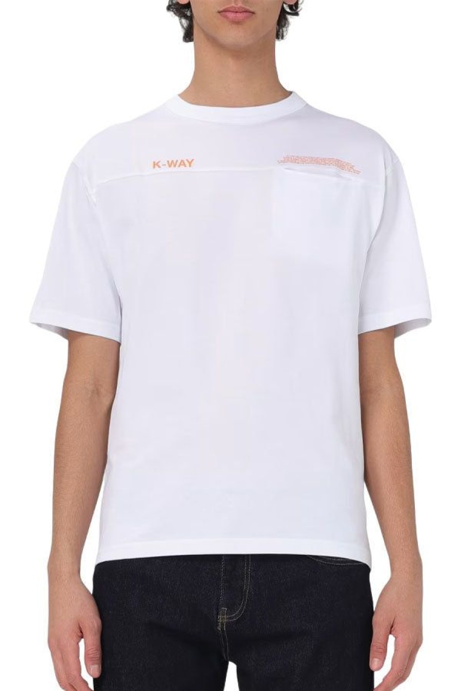 Abbigliamento K-WAY | Fantome Lettering Pocket White - Orange Md