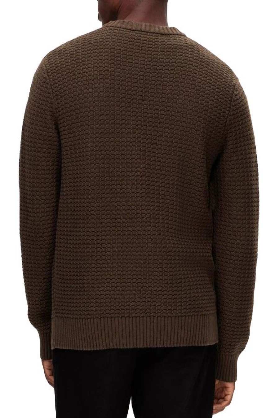 Abbigliamento SELECTED | Slhthim Ls Knit Structure Crew Neck Chocolate Torte