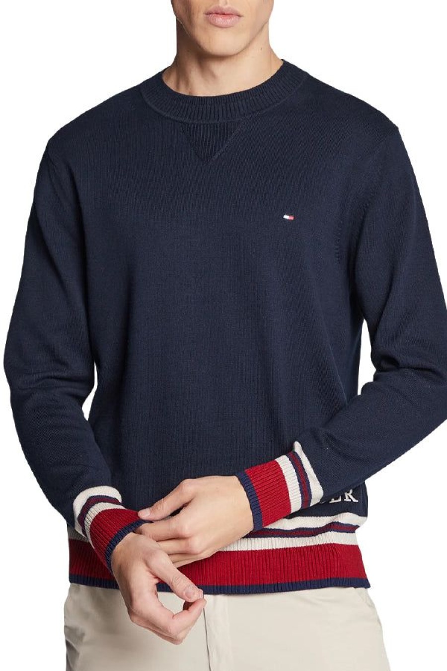 Abbigliamento TOMMY HILFIGER | Placed Graphic Stp Crew Neck Desert Sky