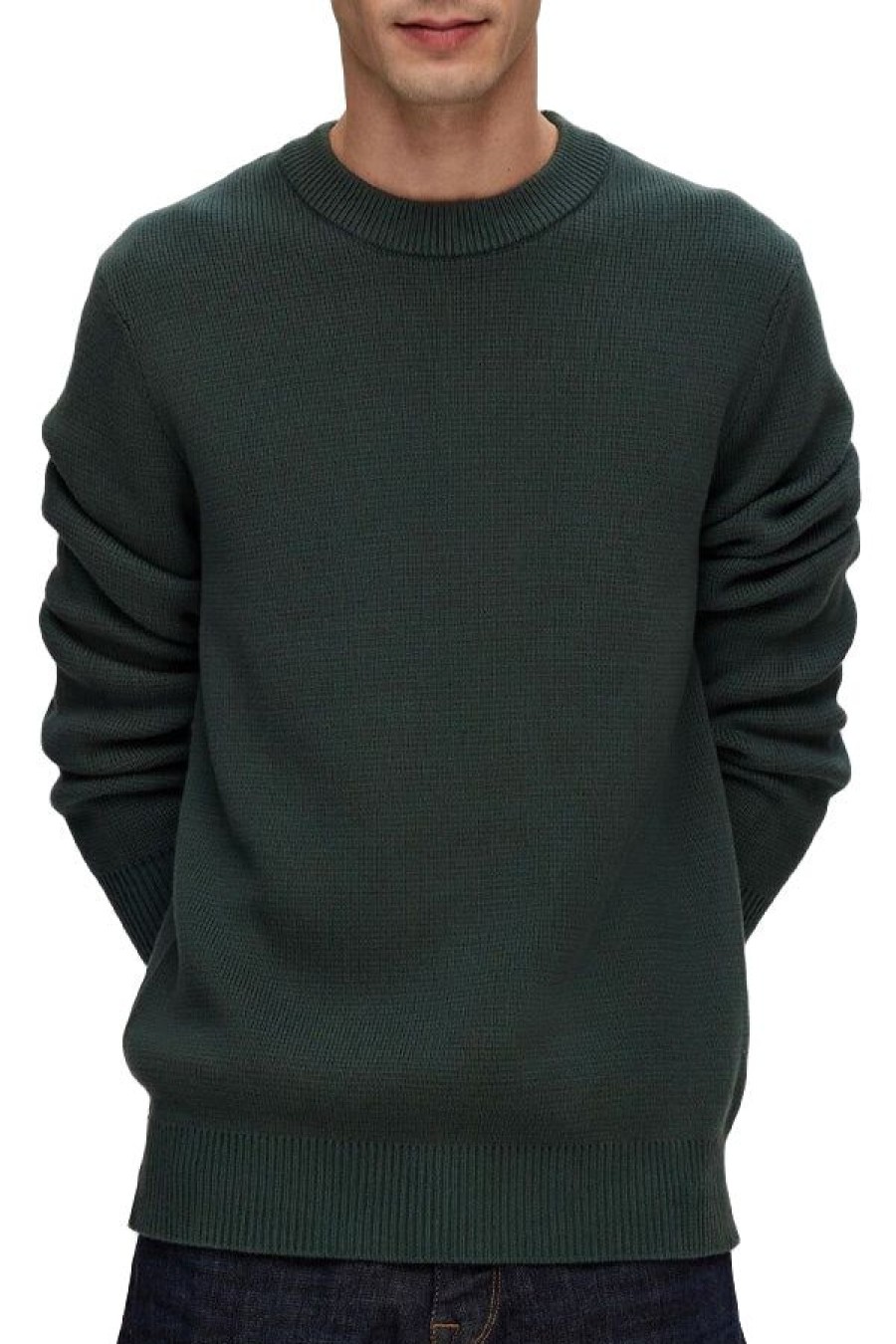 Abbigliamento SELECTED | Slhtodd Ls Knit Crew Neck W Green Gables