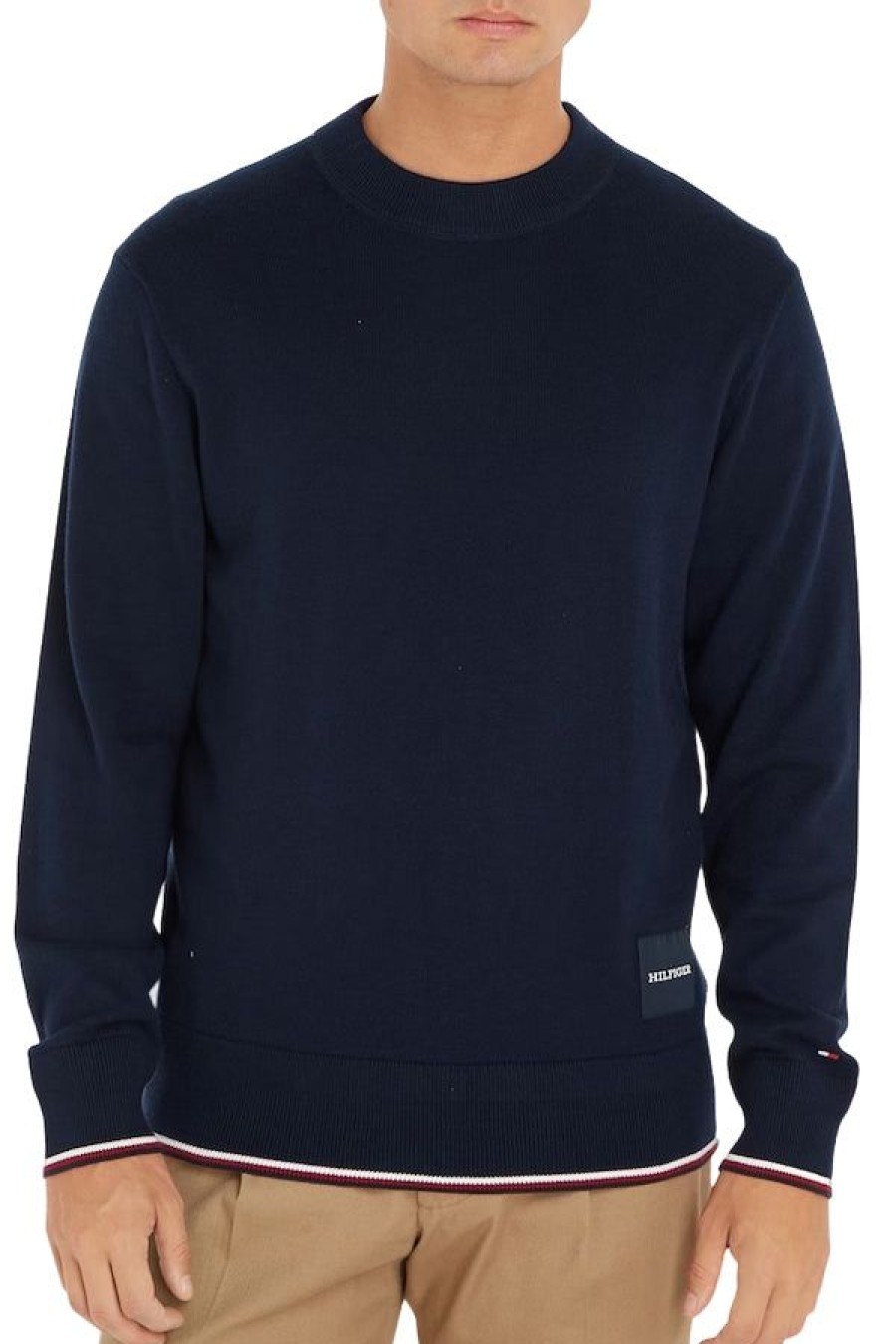 Abbigliamento TOMMY HILFIGER | Monotype Gs Tipped Crew Neck Desert Sky