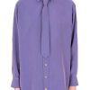 Abbigliamento ALYSI | Camicia Fluid Con Cravatta Purple