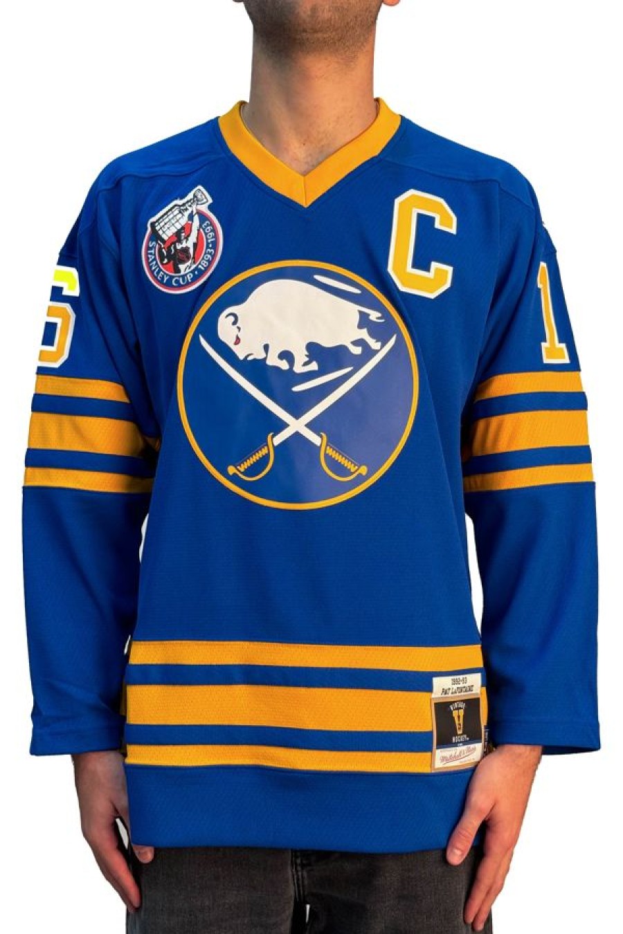 Abbigliamento MITCHELL & NESS | Blue Line Pat Lafontaine Buffalo Sabres Dark 1992 Jersey