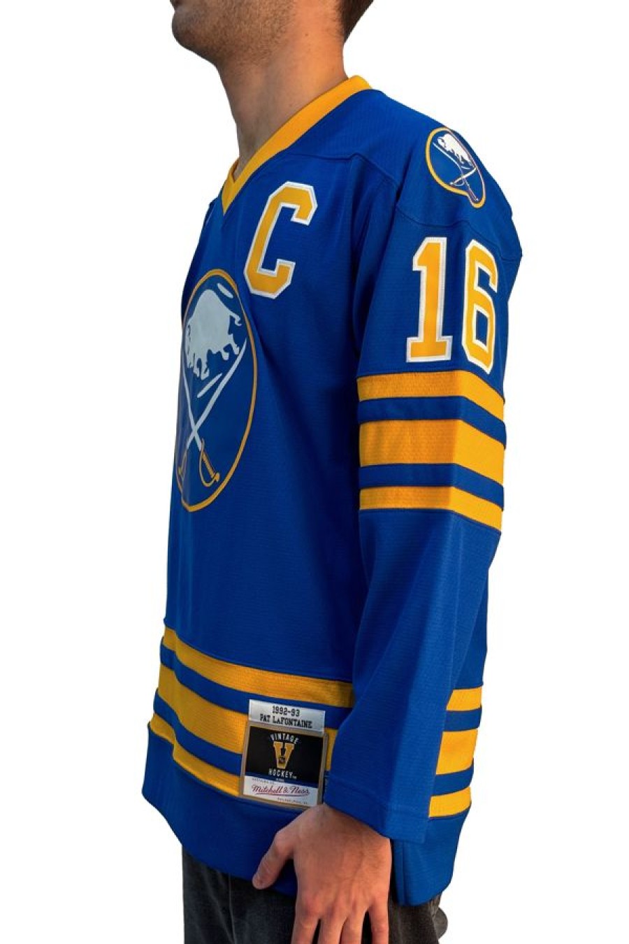 Abbigliamento MITCHELL & NESS | Blue Line Pat Lafontaine Buffalo Sabres Dark 1992 Jersey