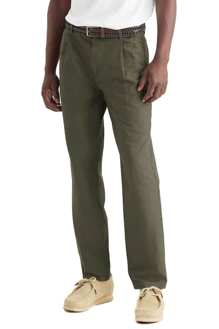 Abbigliamento DOCKERS | Relaxed Taper Fit Original Pleated Chino Pants Green