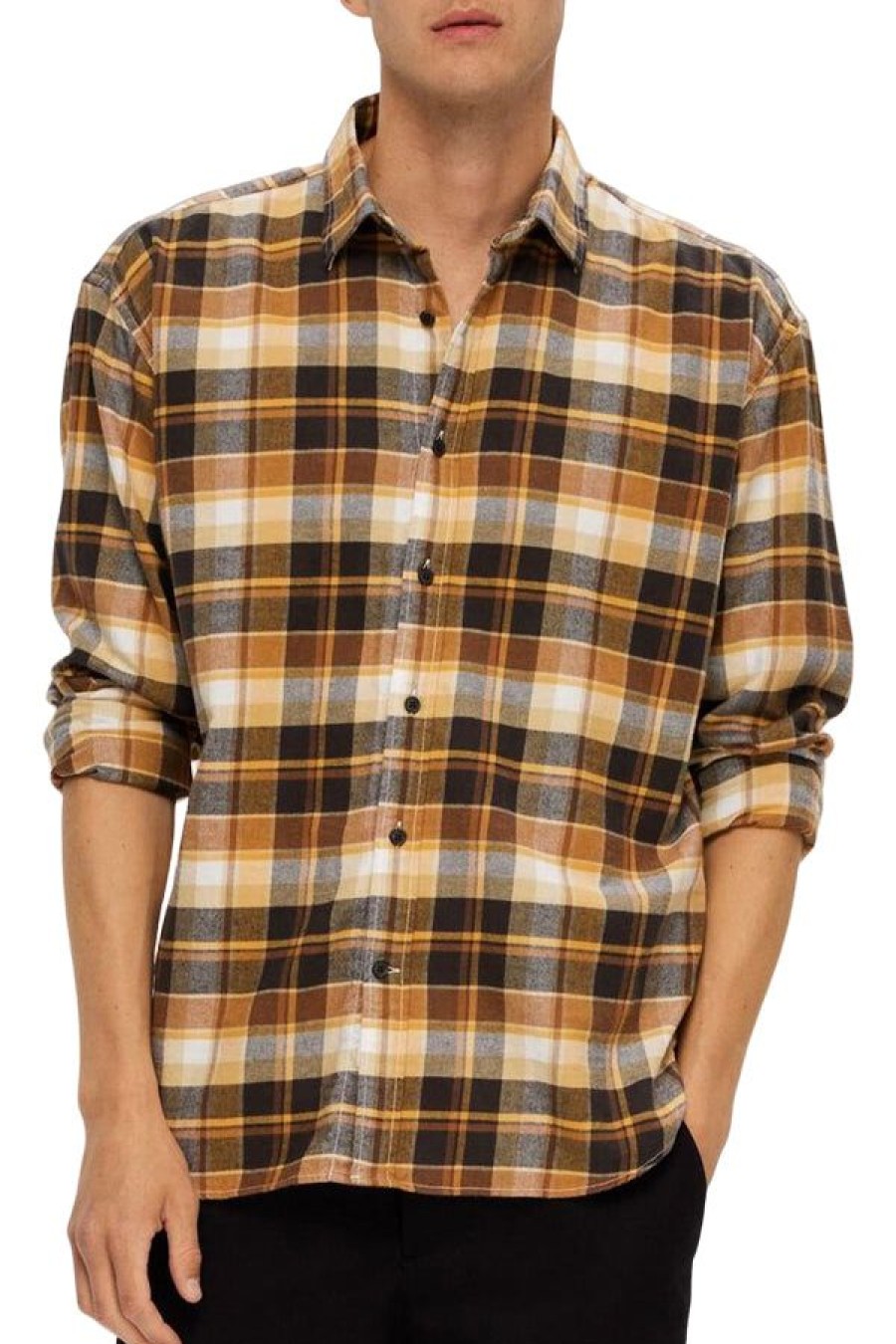 Abbigliamento SELECTED | Slhregowen-Flannel Shirt Inca Gold