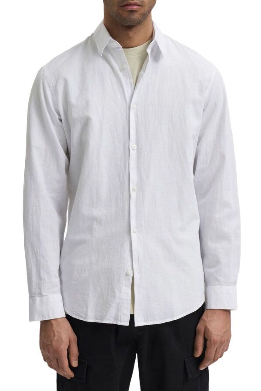 Abbigliamento SELECTED | Slhslimnew-Linen Shirt Ls W Noos White