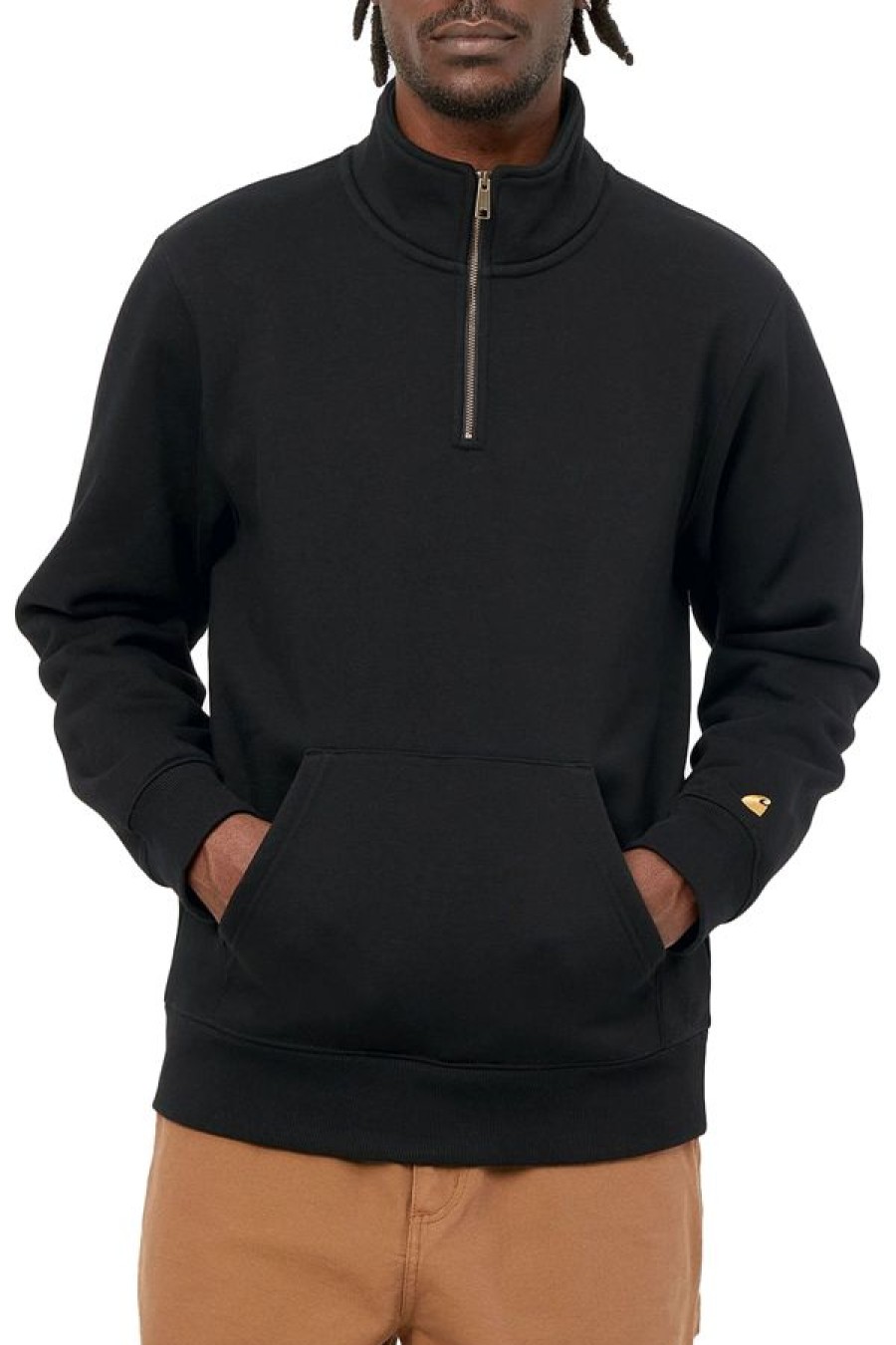 Abbigliamento CARHARTT WIP | Chase Neck Zip Sweat Black / Gold