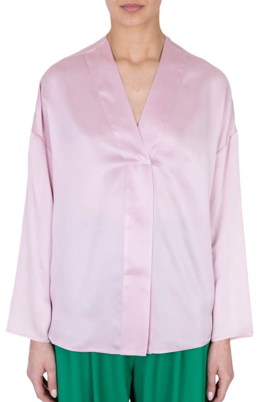 Abbigliamento ALYSI | Blusa Satin Stone Washed S/V Pink