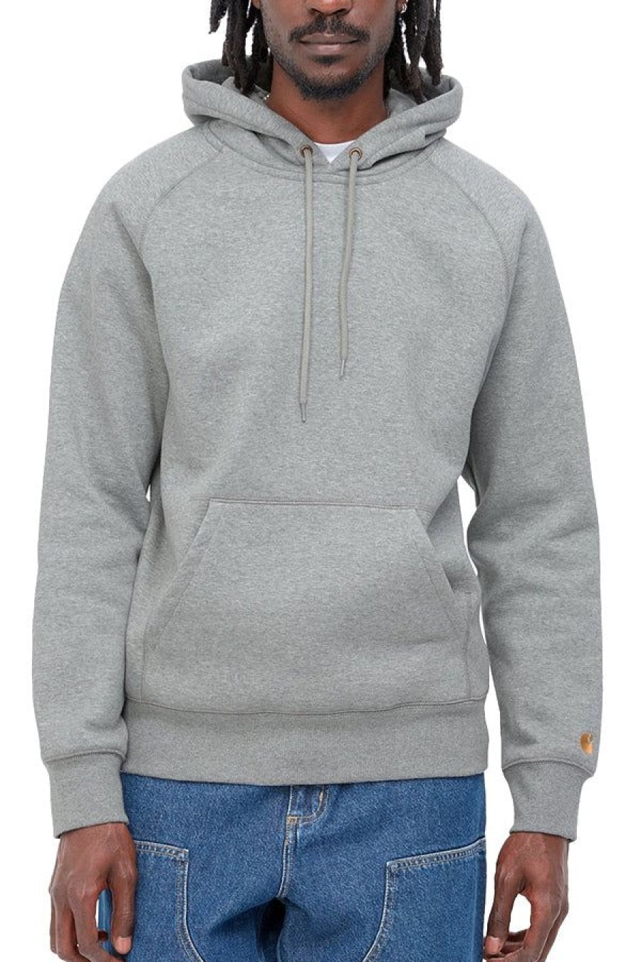 Abbigliamento CARHARTT WIP | Hooded Chase Sweat Grey Heather / Gold