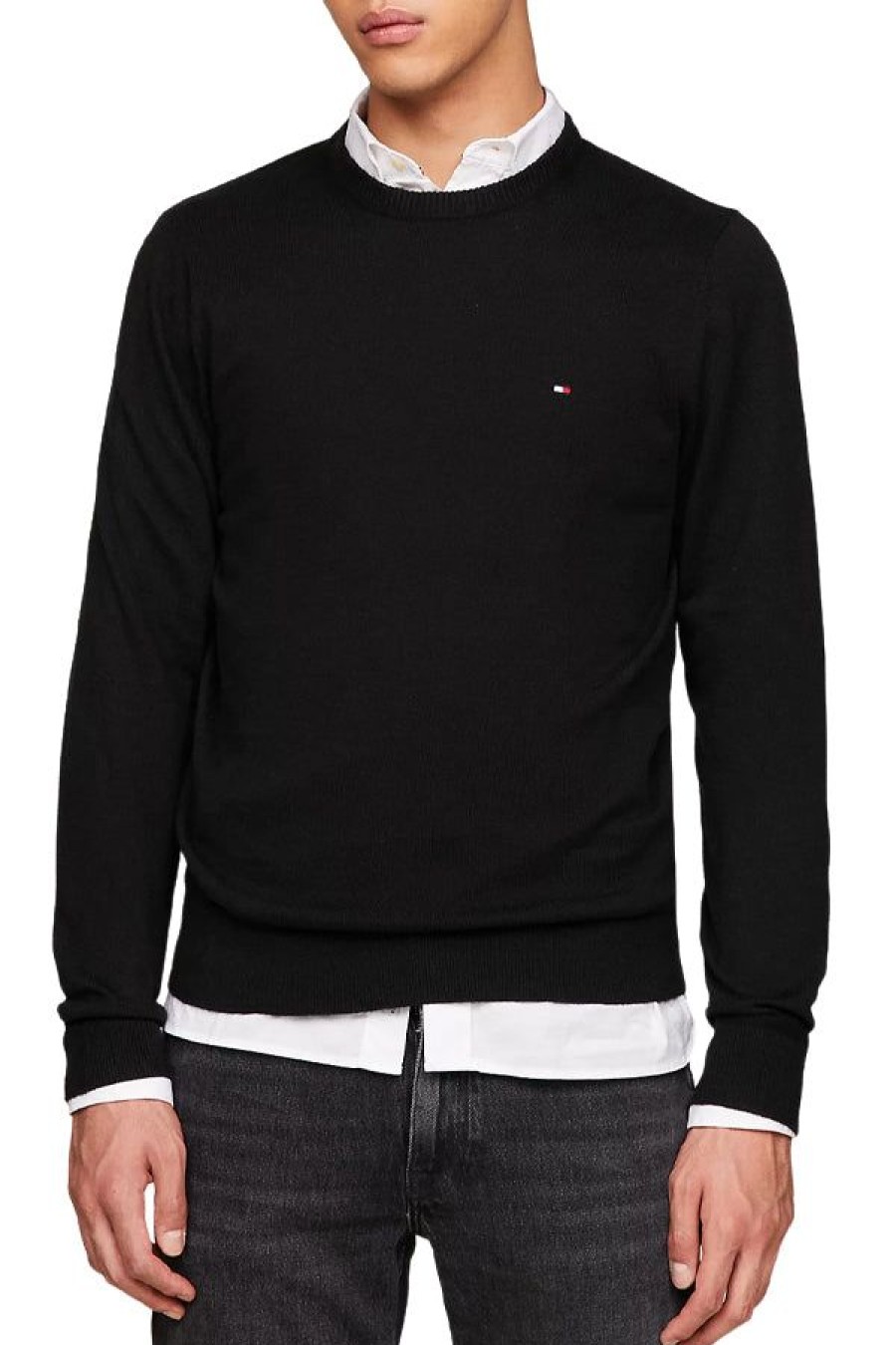 Abbigliamento TOMMY HILFIGER | Pullover Regular Fit In Maglia Melange Black