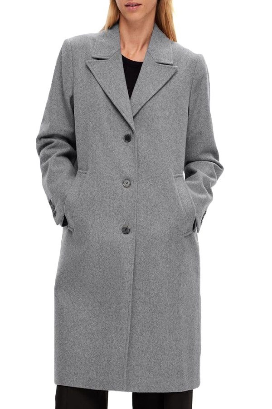 Abbigliamento SELECTED | Slfalma Wool Coat B Noos Light Grey Melange