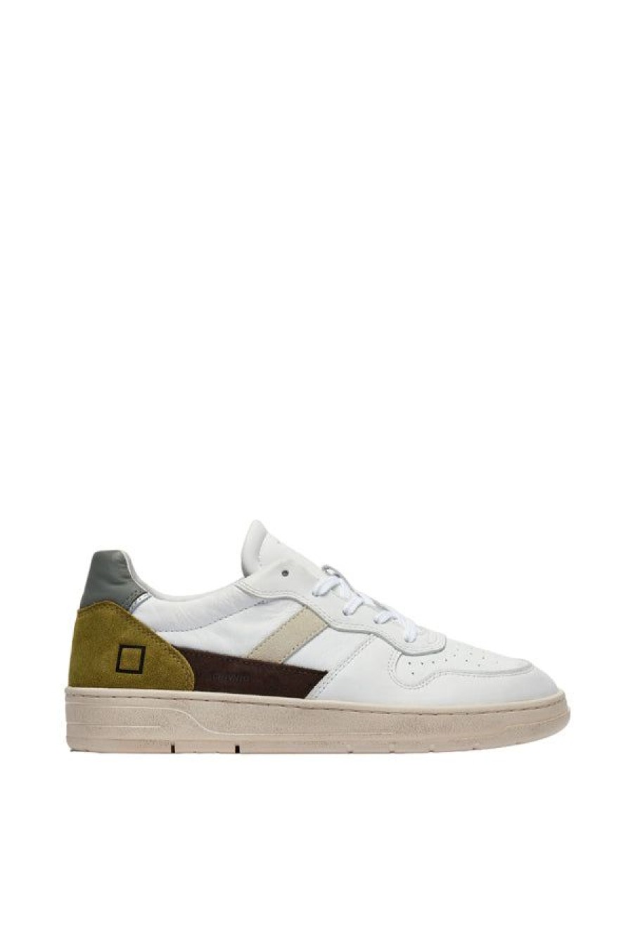 Calzature D.A.T.E. | Court 2.0 Vintage Calf White-Army