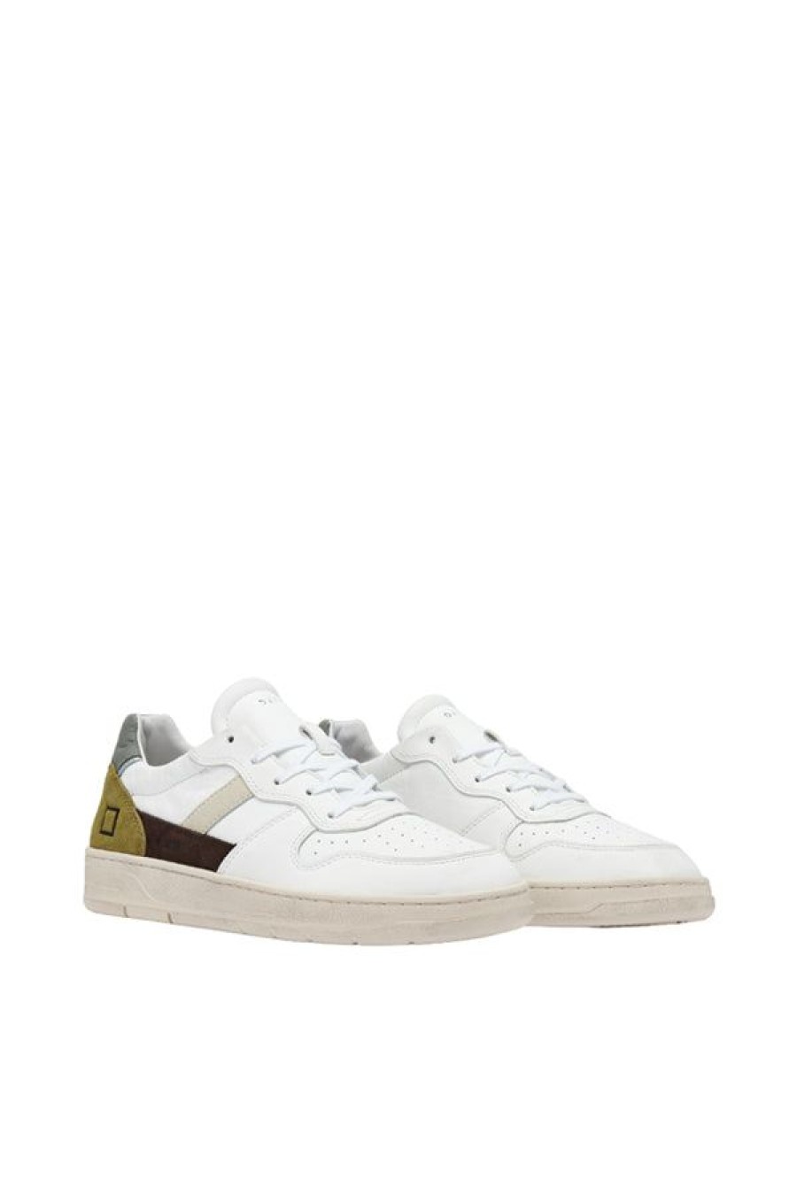 Calzature D.A.T.E. | Court 2.0 Vintage Calf White-Army